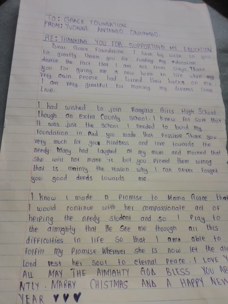 Yvonne's Letter